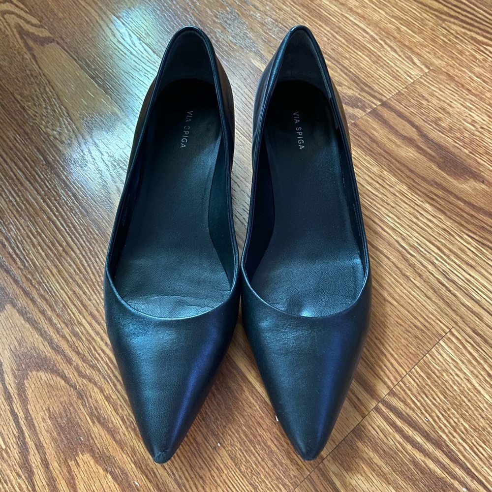 Leather block heels